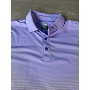 Callaway Mens Golf Polo Shirt Purple Stripe Short Sleeve Opti-Dri Size L